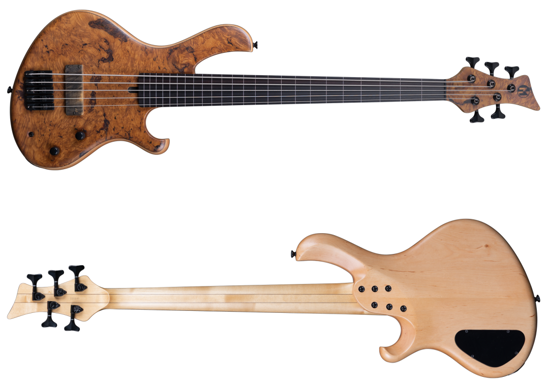 Maruszczyk Instruments Frog Omega 5a Maple Burl Fretless